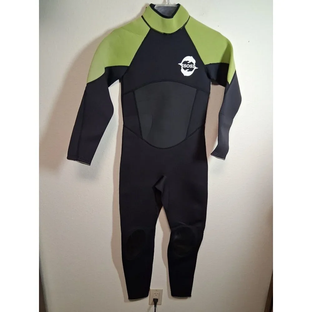 ISOSI WetSuit Diving Beach Summer Ocean Water Black/Green Unisex Child Sz 12 AL2